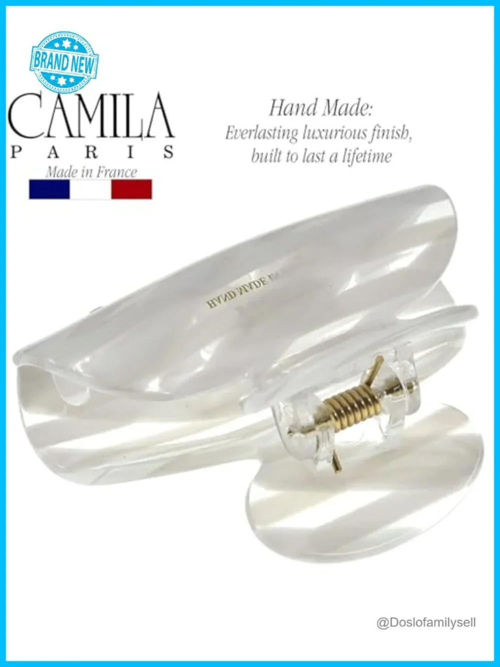 French Hair Claw Clip Handmade Durable Cellulose Acetate Strong Hold No Slip